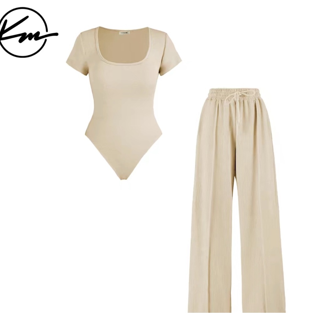 Women's Cream Jumpsuit Set